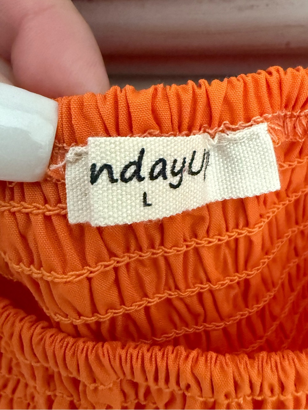 Vici Orange Milkmaid Puff Sleeve Midi Dress - Picture 4 of 5